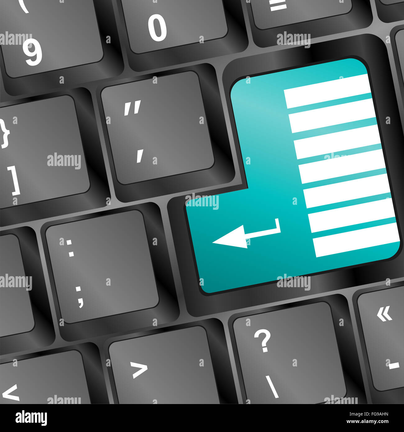 blue keyboard button with abstract business lines Stock Photo Alamy