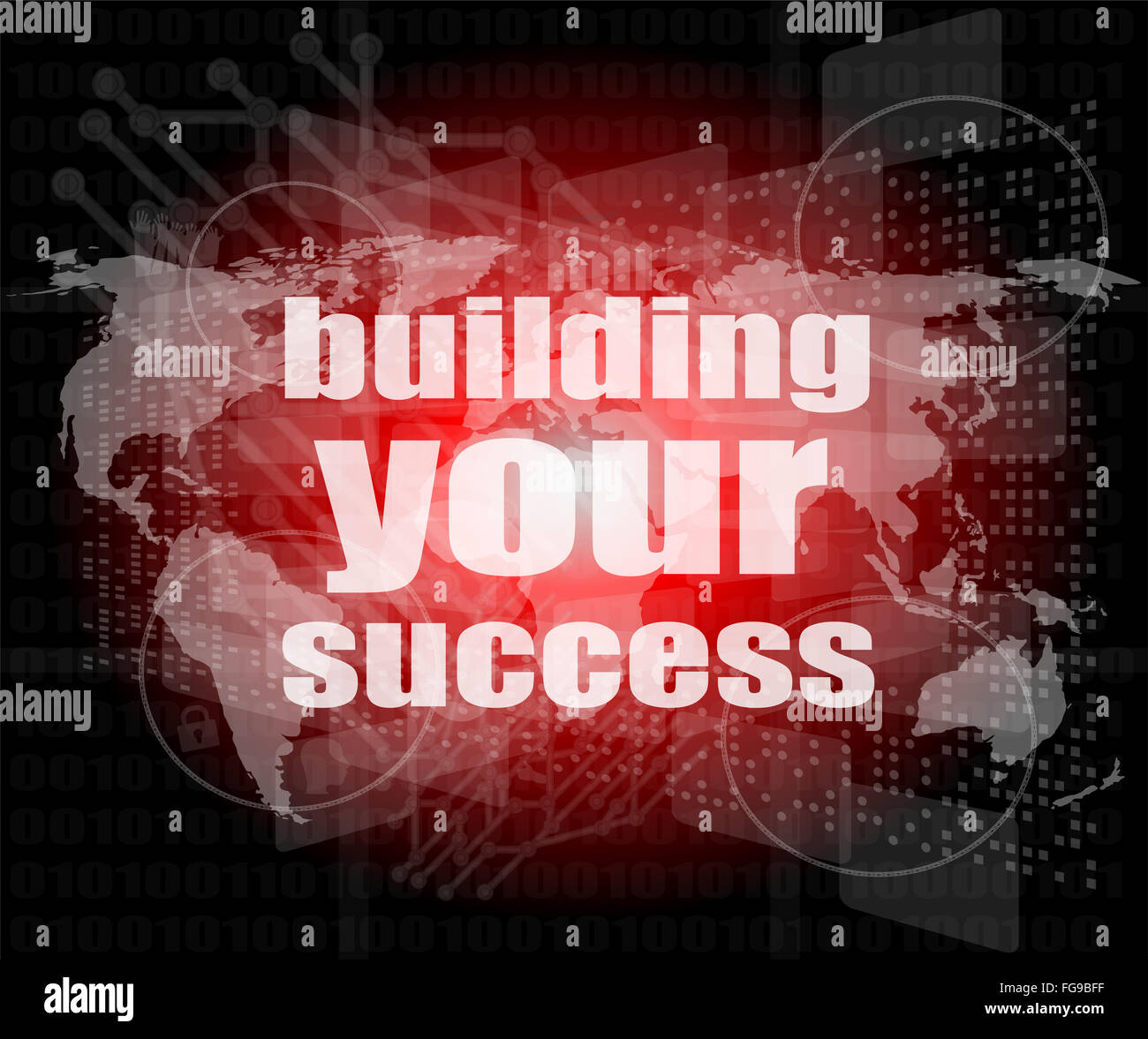 building your success - digital touch screen interface Stock Photo - Alamy