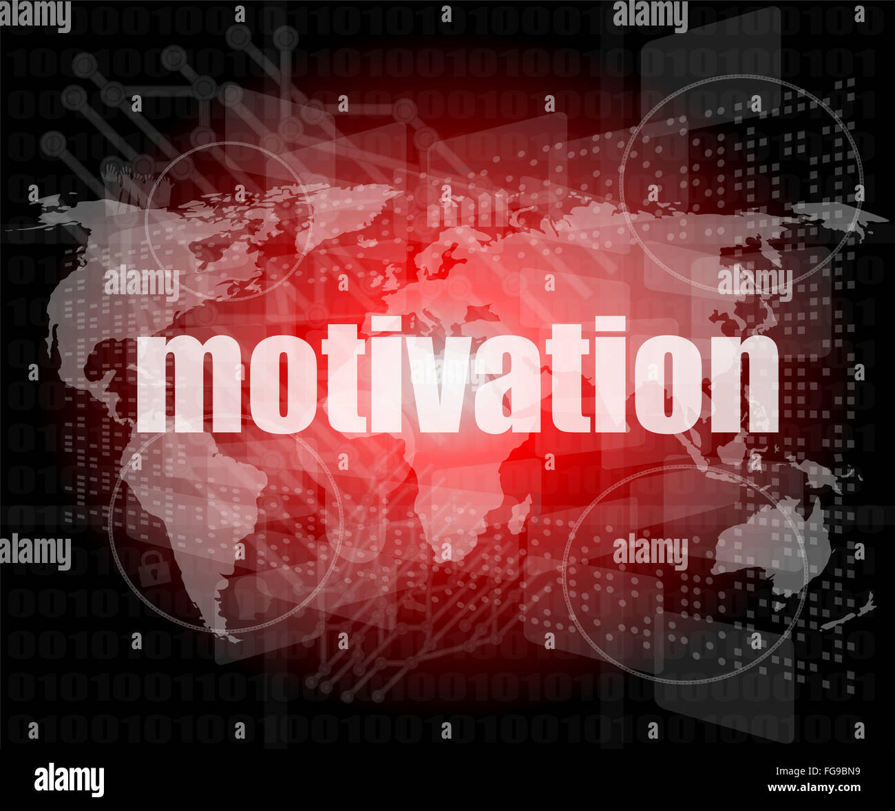 words motivation on digital screen, job and business concept Stock Photo Alamy