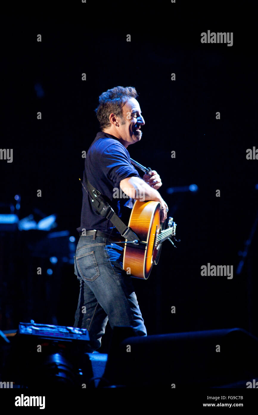 Bruce Springsteen and The E street Band, Pyramid Stage,Glastonbury Festival 2009. Somerset, England, United Kingdom. Stock Photo