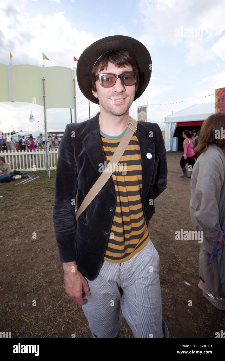 Graham Coxon backstage at the Glastonbury Festival 2009, Somerset, England, United Kingdom. Stock Photo