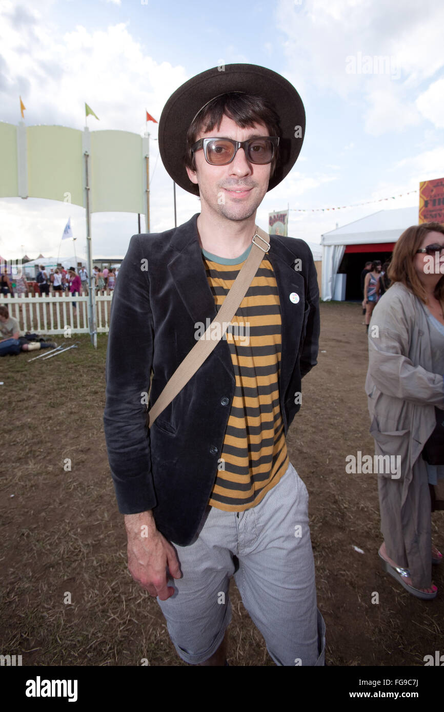 Graham Coxon backstage at the Glastonbury Festival 2009, Somerset, England, United Kingdom. Stock Photo