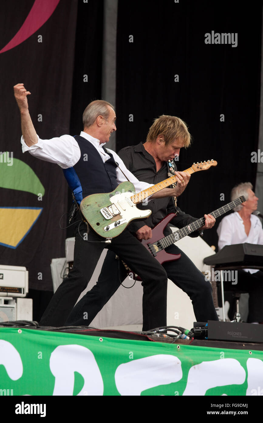 Status Quo performing on the Pyramid Stage, Glastonbury Festival 2009