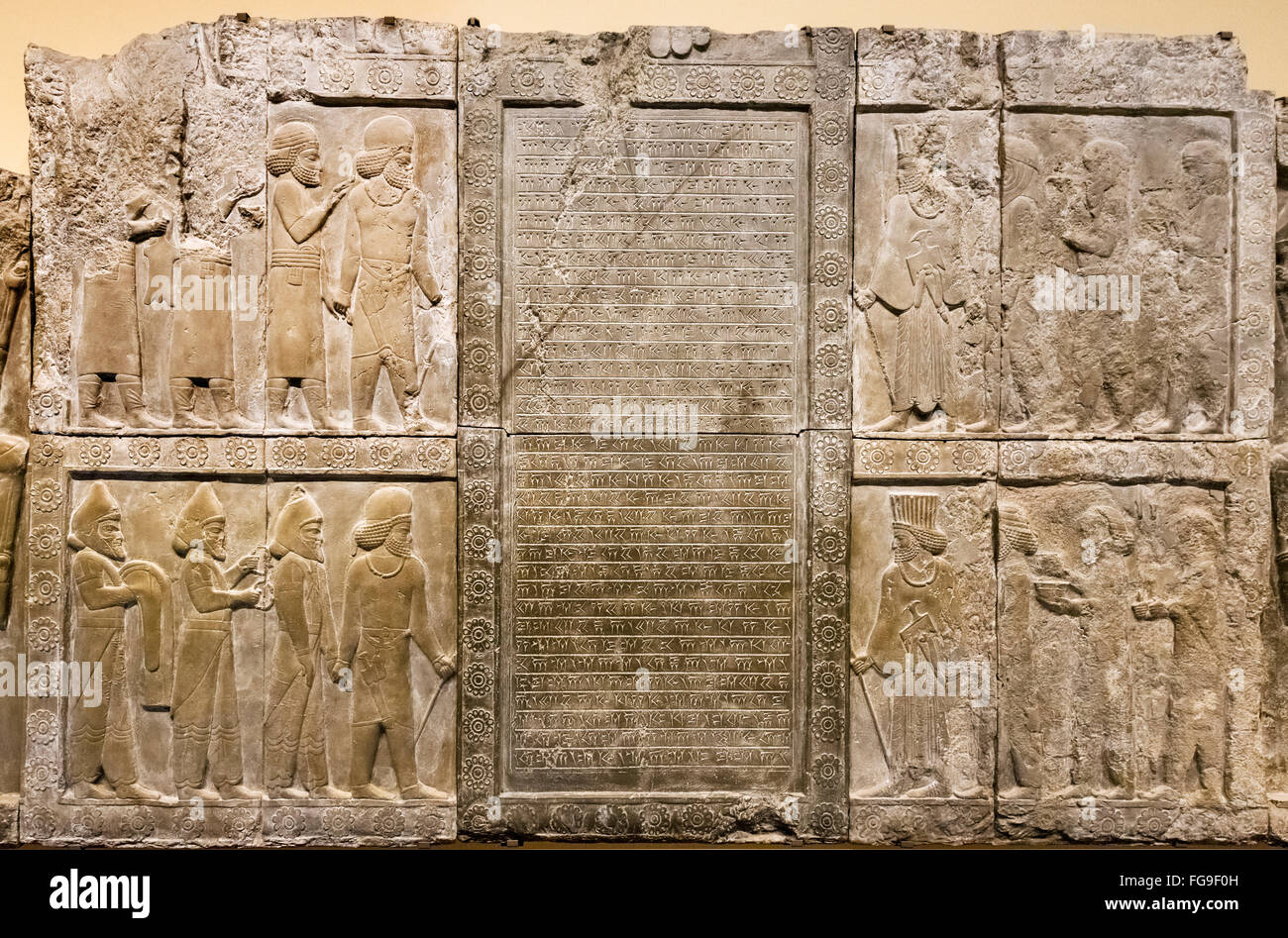 Plaster cast of exterior of Palace of Darius at Persepolis (518-339 BC), Achaemenid Empire. British Museum, London, UK Stock Photo