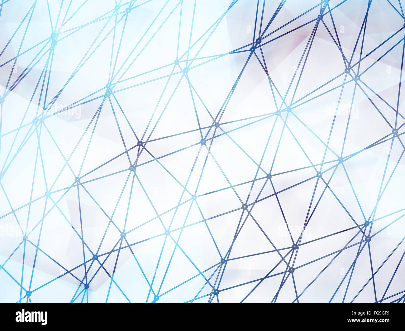 Abstract shining 3d digital molecular mesh structure over colorful polygonal background Stock Photo