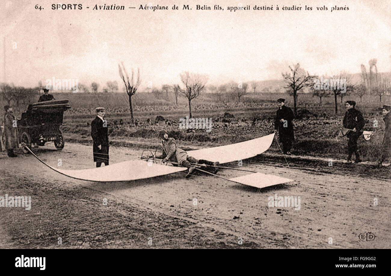 early flying machines - aeroplane de Monsieur Belin Fils Stock Photo
