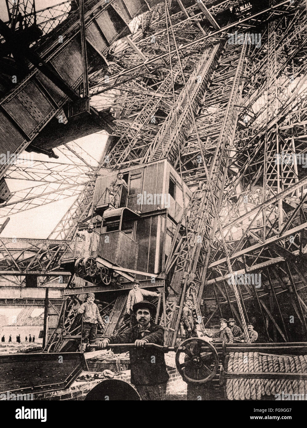 Eiffel Tower construction (3 Stock Photo Alamy