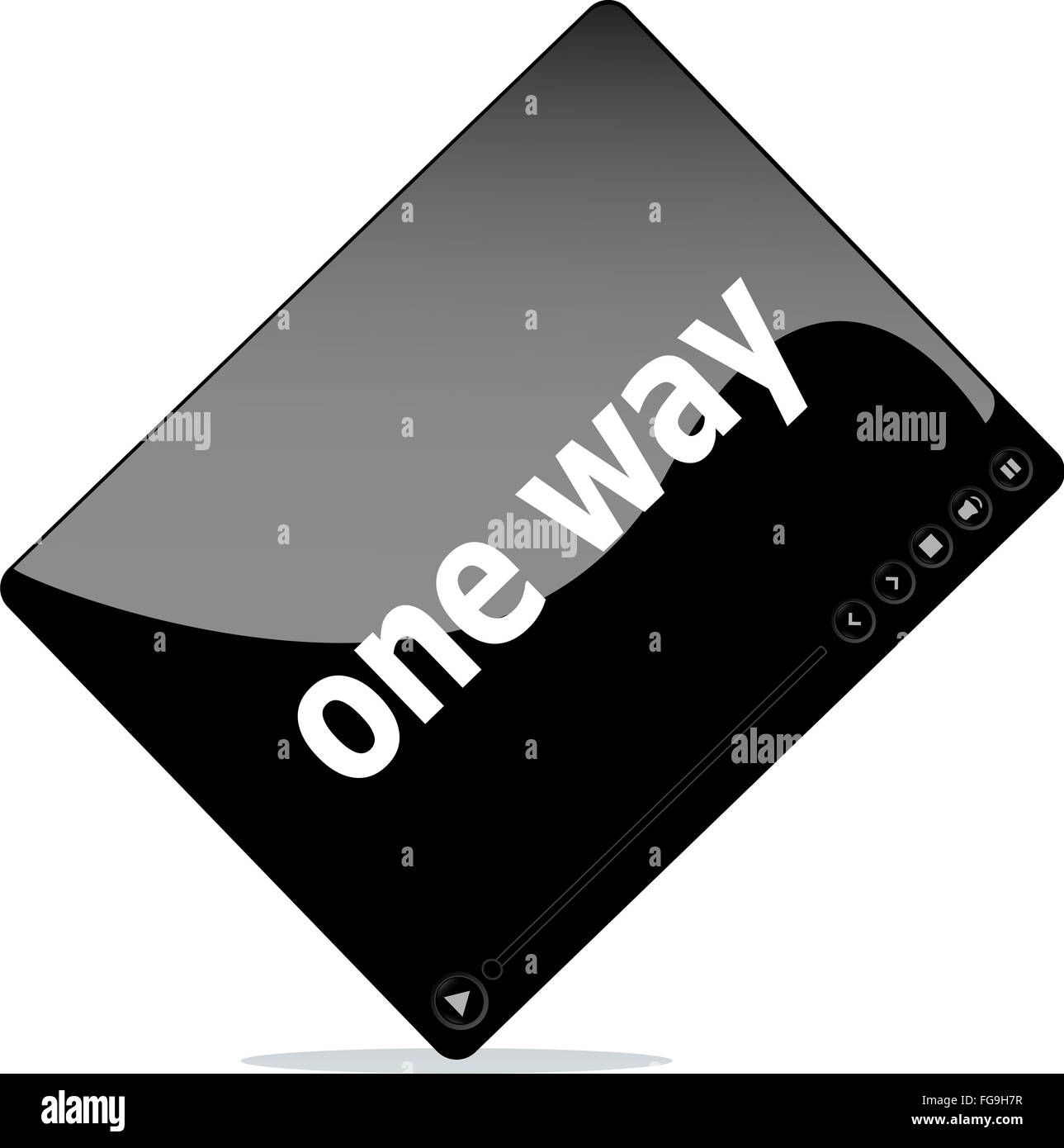 One Way Interface Social media concept: media player interface with one way word Stock ...