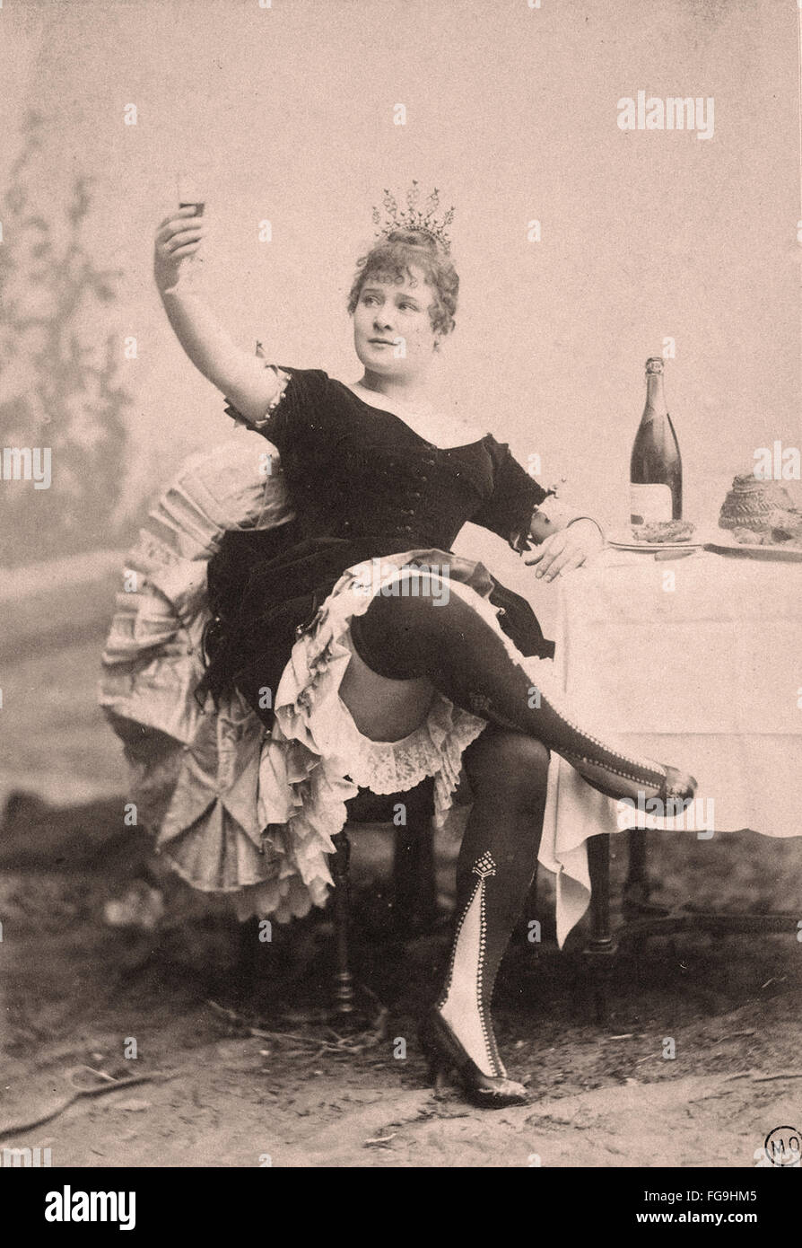 Portrait of French Dancer La Goulue     ca. 1880s Stock Photo