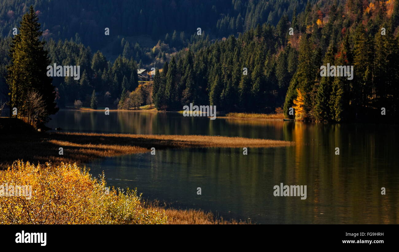 geography / travel, Germany, Bavaria, Mangfall Mountains, Lake Spitzing (Spitzingsee), Additional-Rights-Clearance-Info-Not-Available Stock Photo