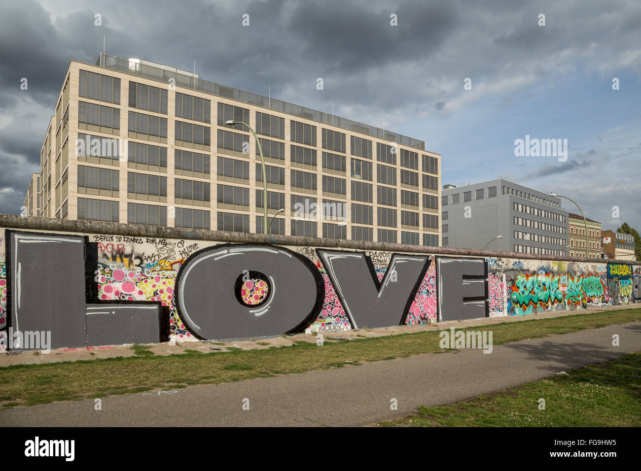 geography / travel, Germany, Berlin, Muehlenstrasse, East Side Gallery, East Side Hotel, Berlin Wall, museum, Additional-Rights-Clearance-Info-Not-Available Stock Photo