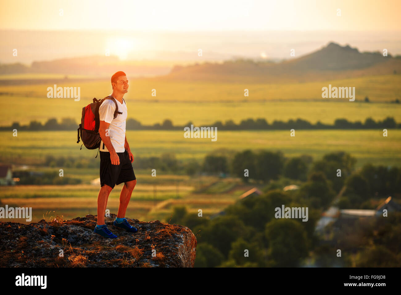 Person travel backpack standing hi-res stock photography and images - Alamy