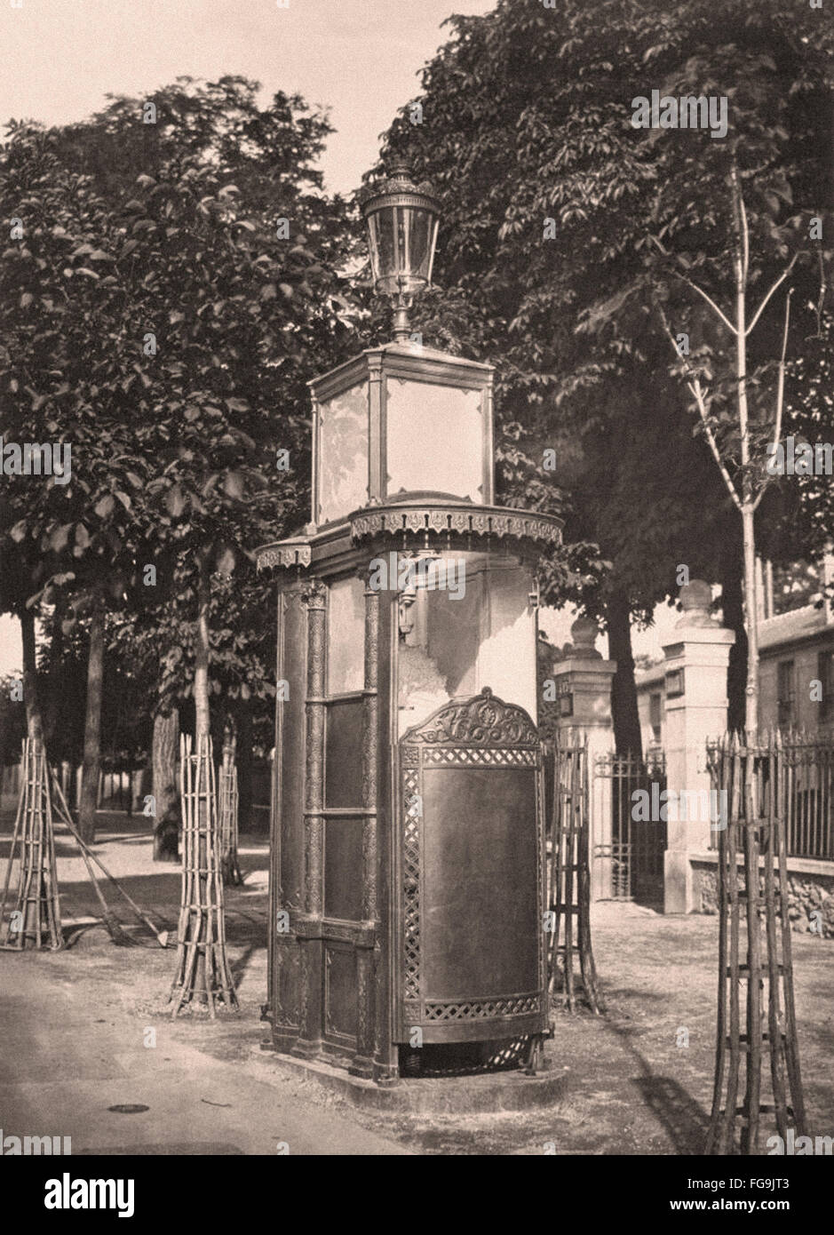 Public Urinals in Paris in the 19th Century Stock Photo