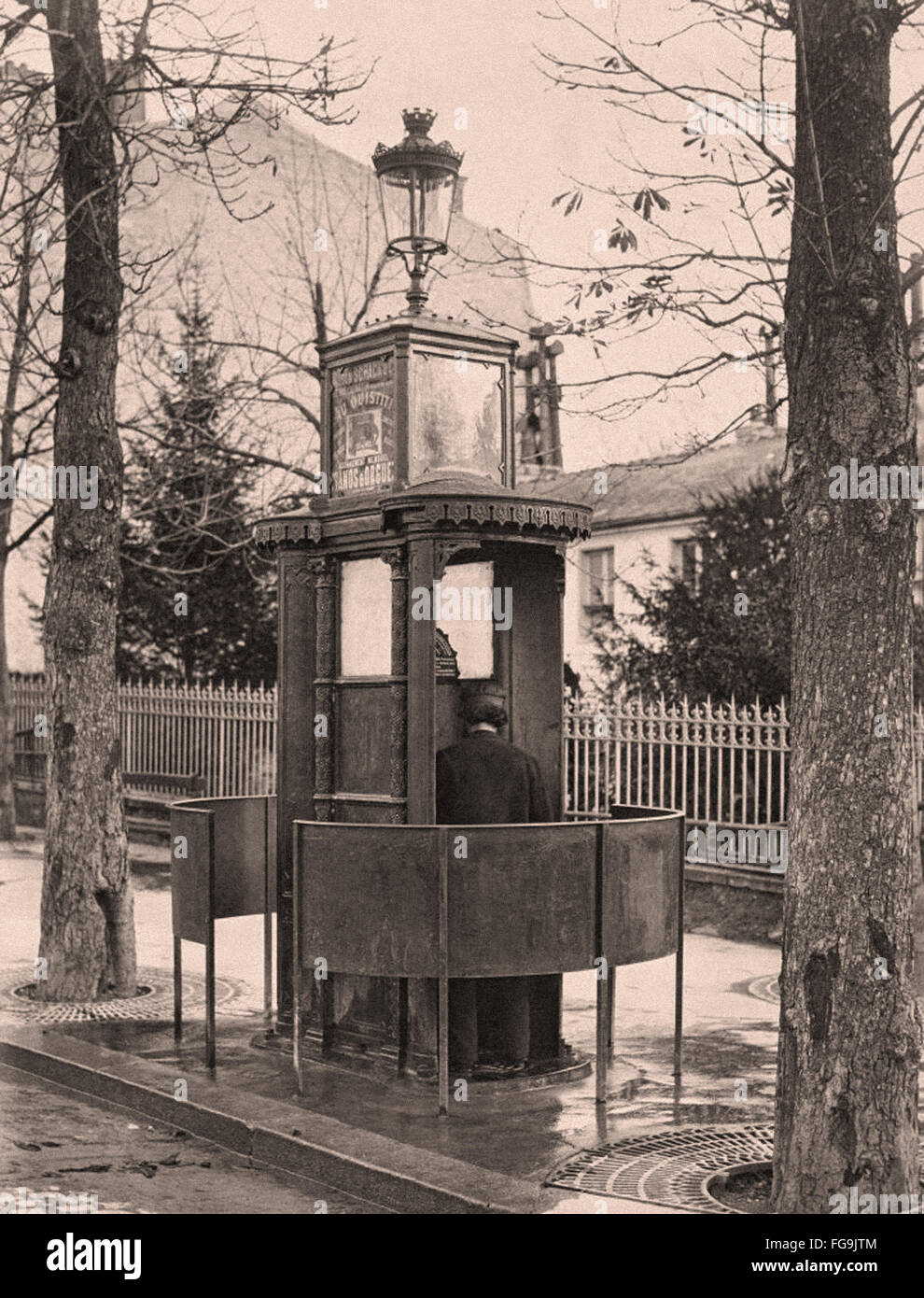 Public Urinals in Paris in the 19th Century Stock Photo
