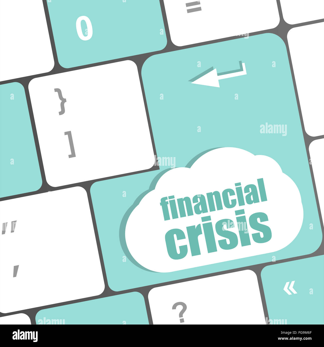financial crisis key showing business insurance concept Stock Photo