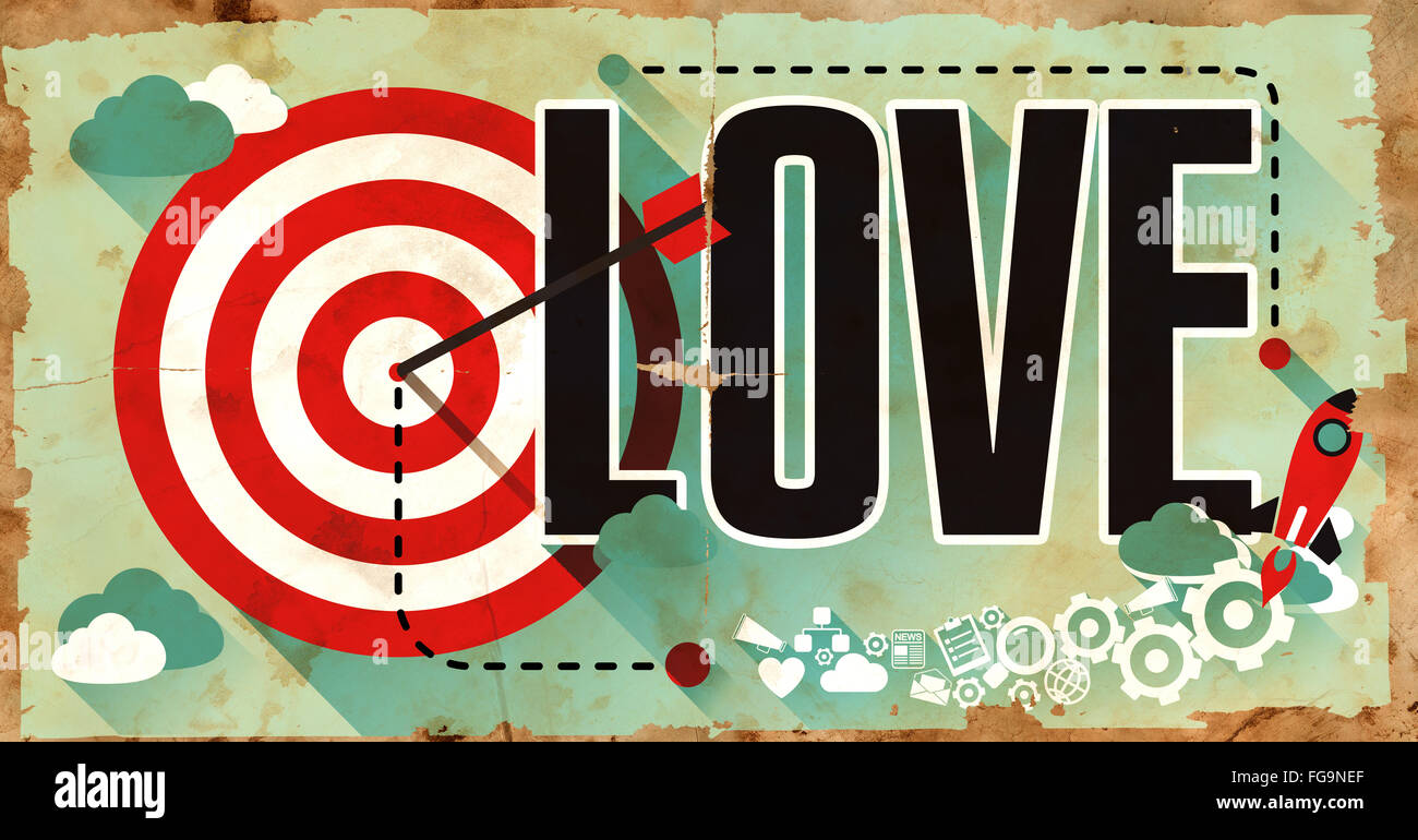 Love Concept. Poster in Flat Design Stock Photo - Alamy