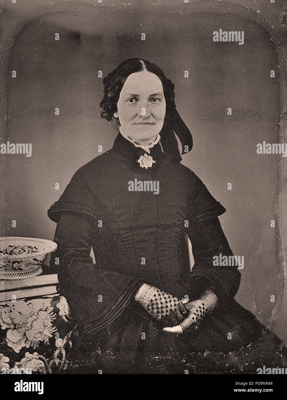 Women in Mourning Dress from the Victorian Era Stock Photo