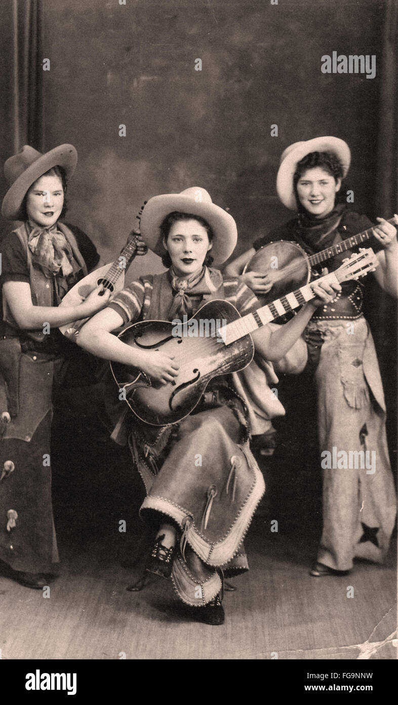 Women Musicians of the Wild West     - 1935 Stock Photo