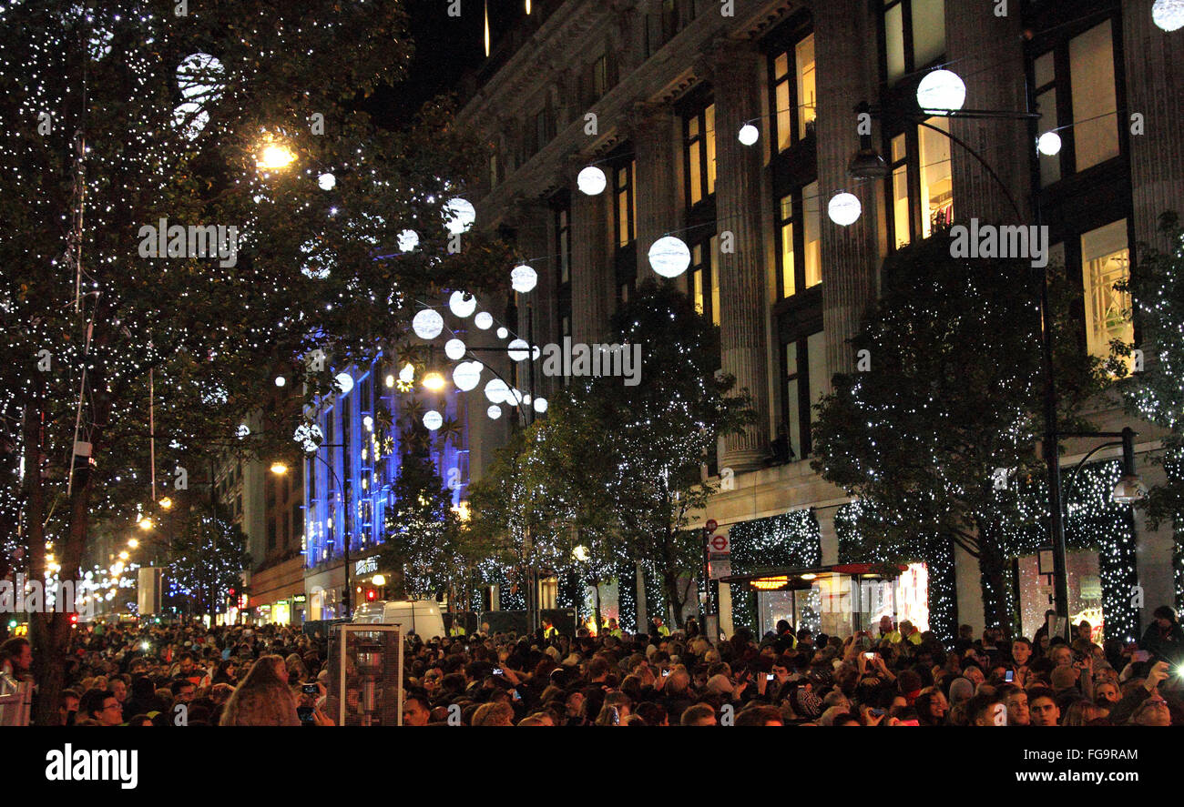 London UK The Oxford Street Christmas Lights Switch On ceremony Oxford