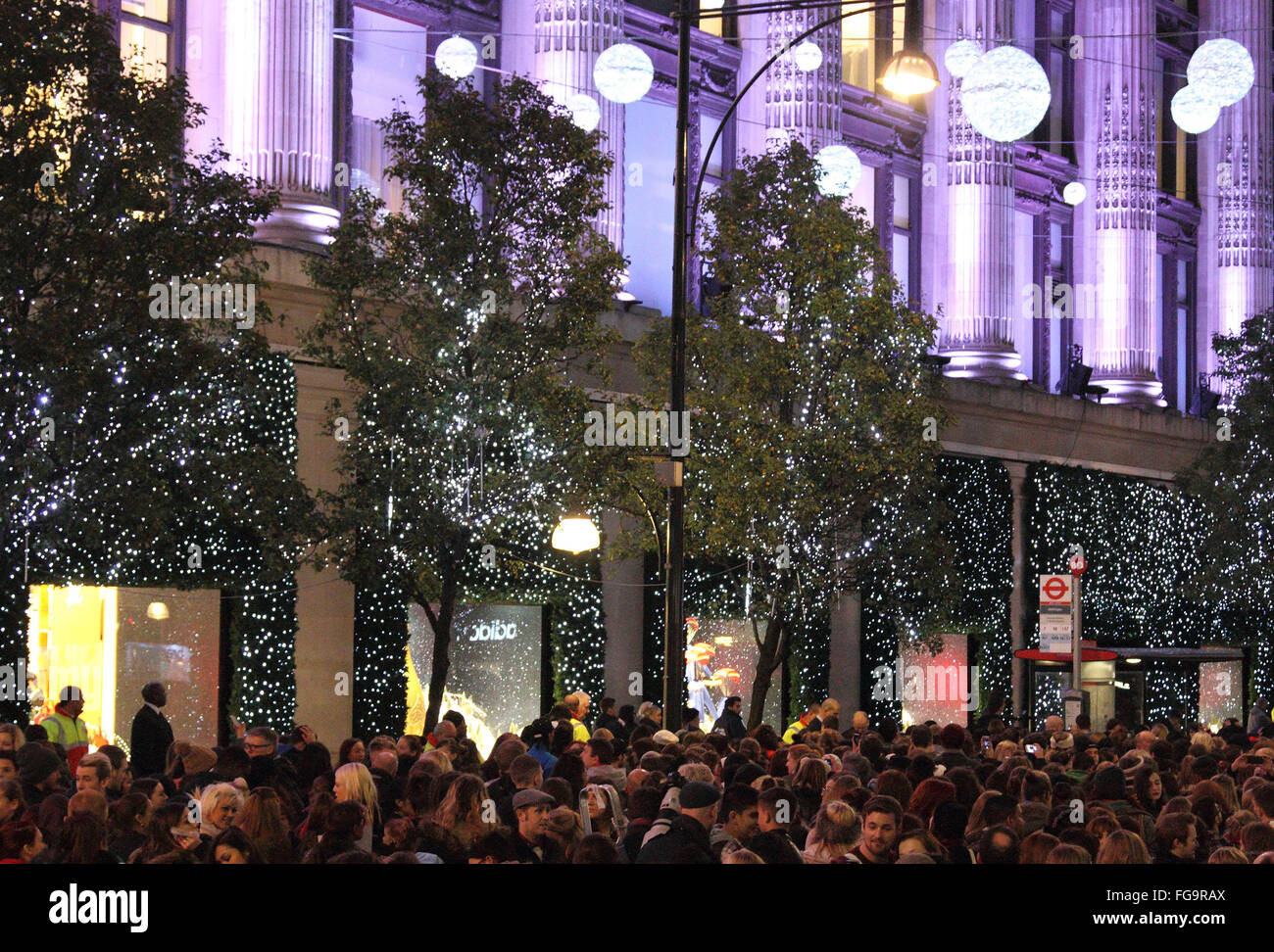 London UK The Oxford Street Christmas Lights Switch On ceremony Oxford