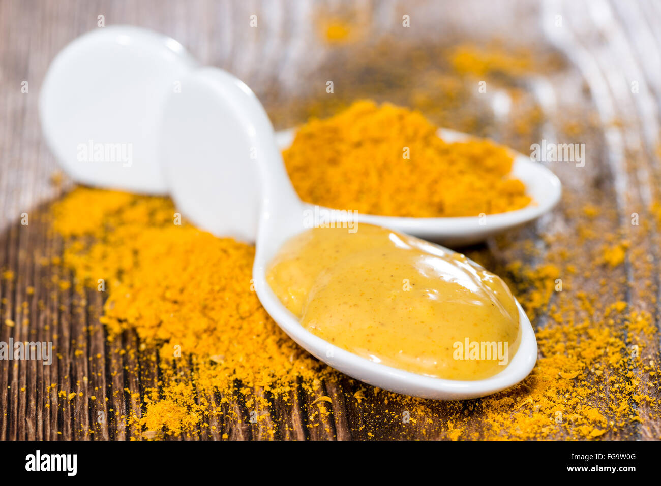 Homemade Curry Sauce in a small bowl (closeup shot Stock Photo Alamy