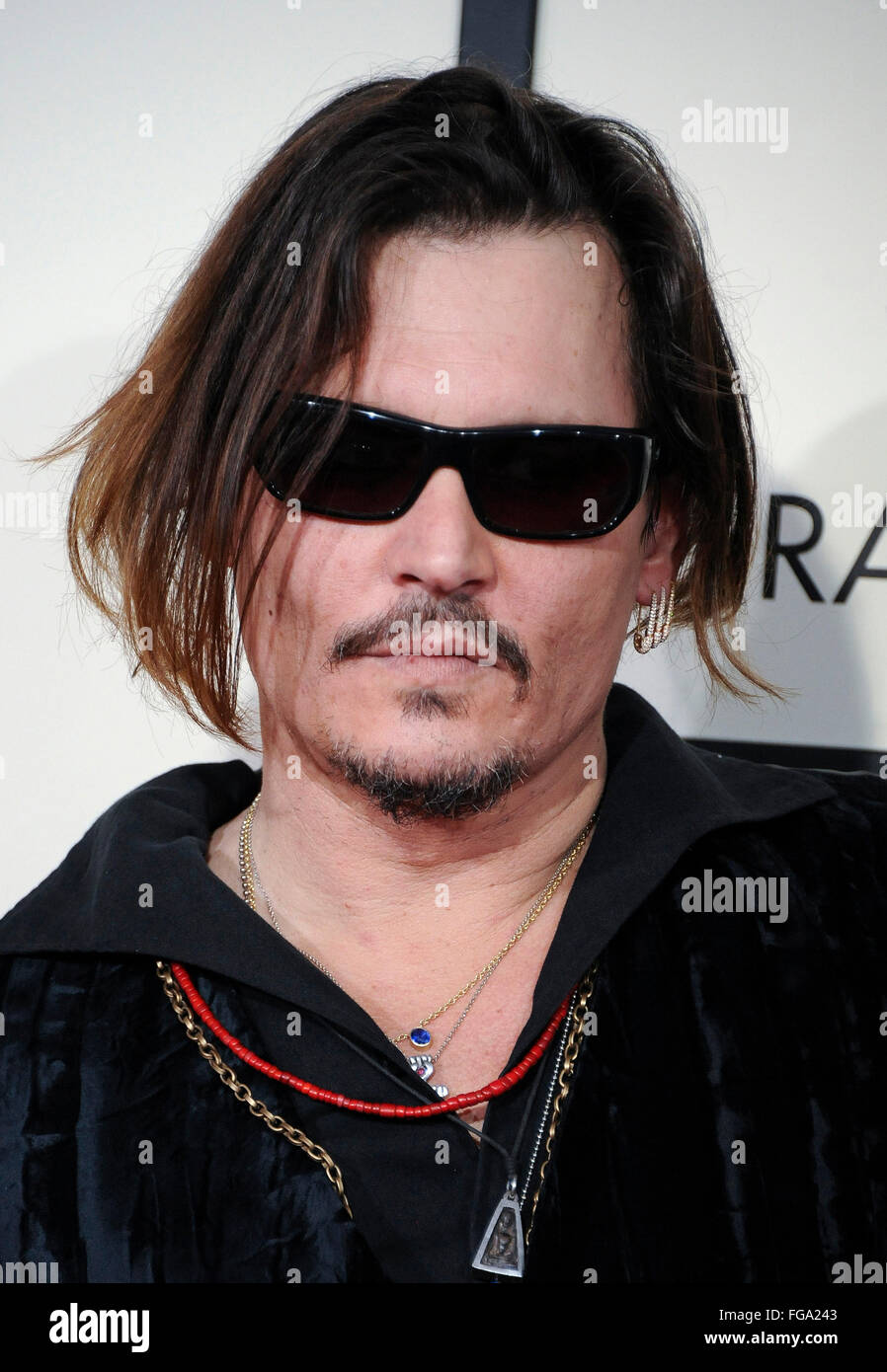 Johnny Depp at he 58th GRAMMY Awards held at the Staples Center in Los