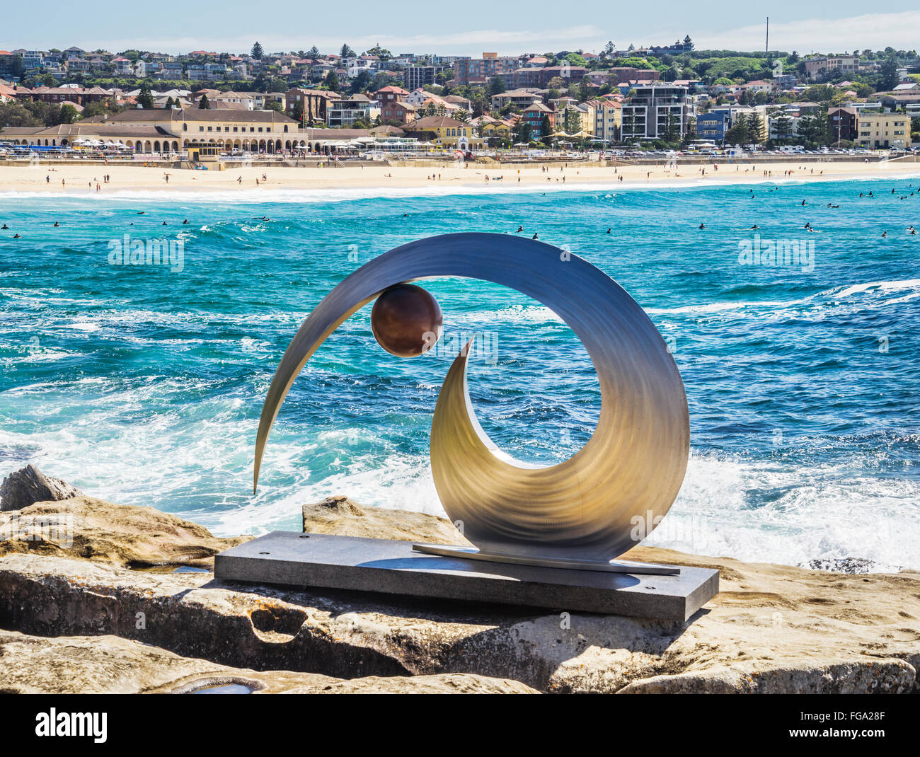 Sculpture by the Sea 2015, annual open air art exhibition along the coastal walk betwen Bondi and Tamarama, Sydney, New South Wa Stock Photo