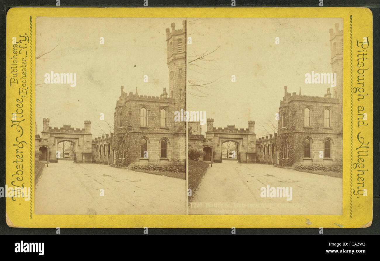 Butler St., entrance Aleg. (Allegheny) Cemetery, Pittsburg, Pa, from Robert N. Dennis collection of stereoscopic views Stock Photo