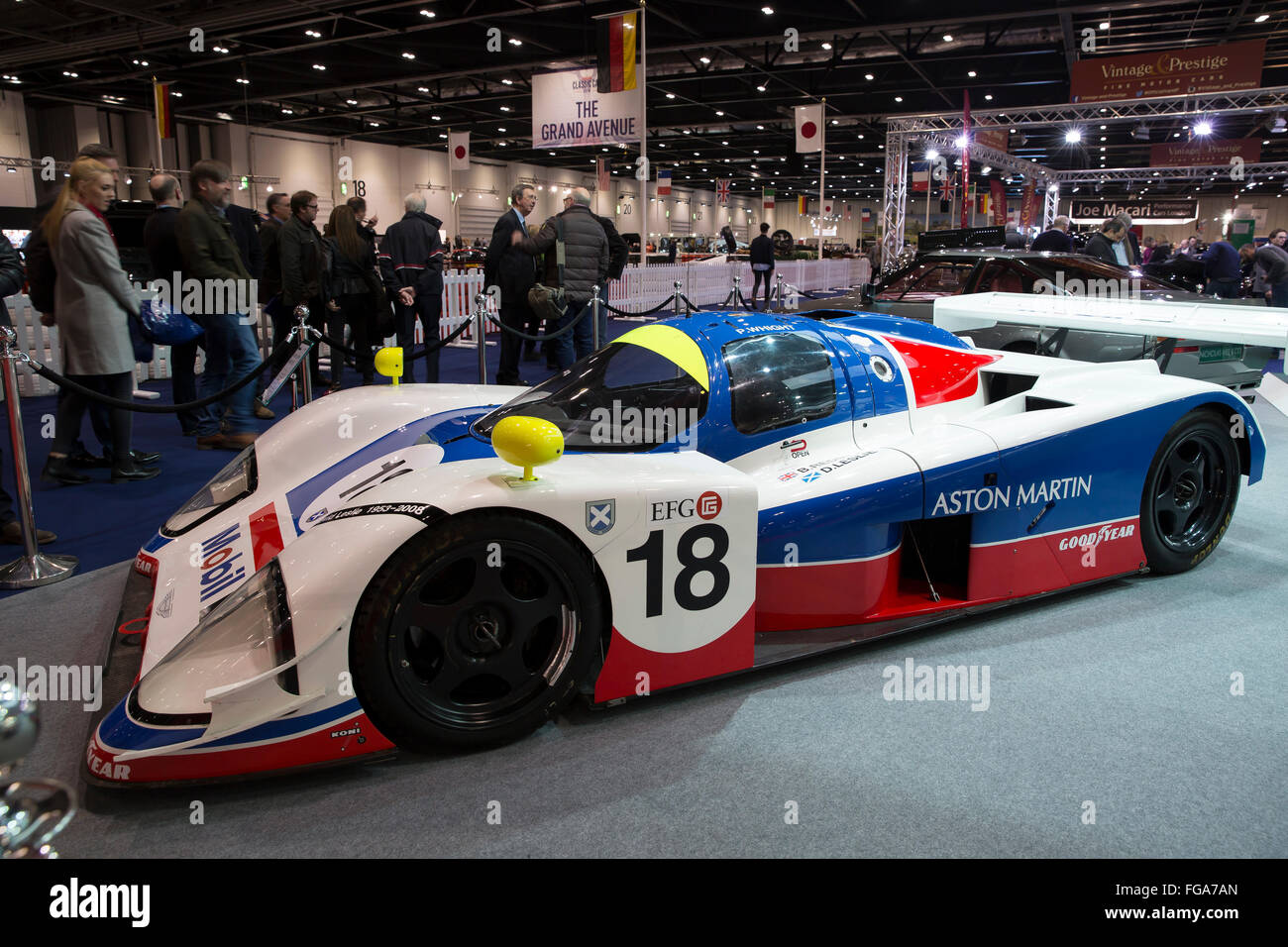 ExCel, London, UK. 18th February, 2016. Aston Martin racing car on show ...