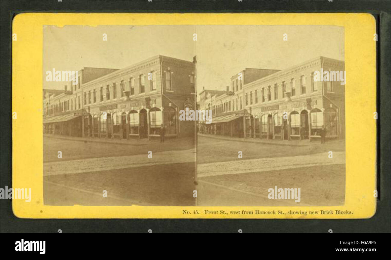 Front Street, west from Hancock St., showing new brick blocks, by Procter Brothers Stock Photo