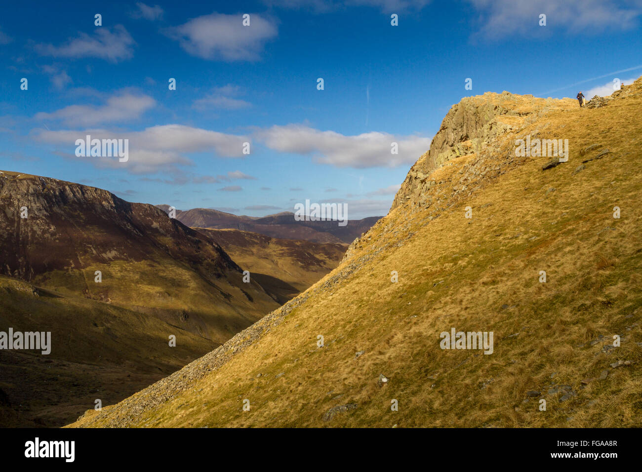 Beautiful views looking north towards High Spy mountain, Lake District, Cumbria, England, UK Stock Photo