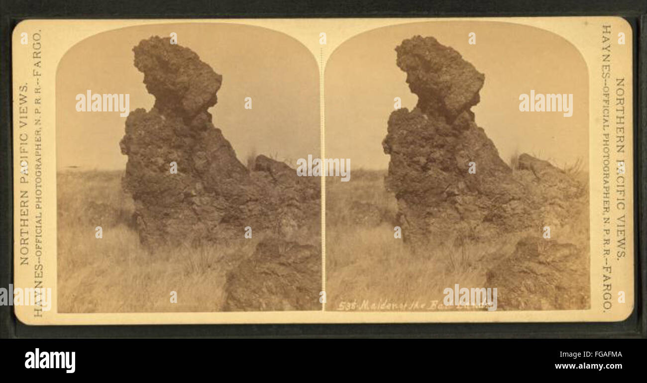Maiden of the BadLands (rock formation), by Haynes, F. Jay (Frank Jay), 18531921 Stock Photo