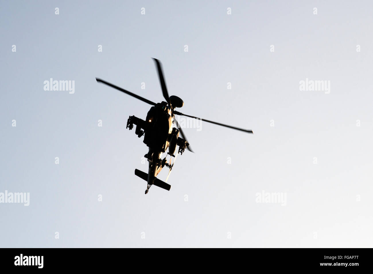 Army Air Corps Apache attack helicopter, Rendlesham, Suffolk, UK. Stock Photo