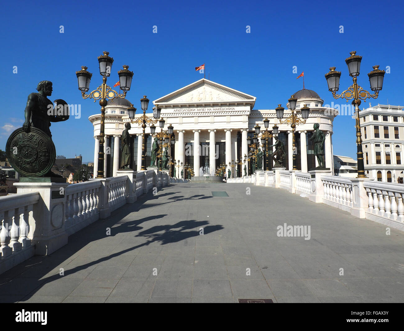 view of Macedonian archaeological museum in Skopje, Macedonia Stock Photo