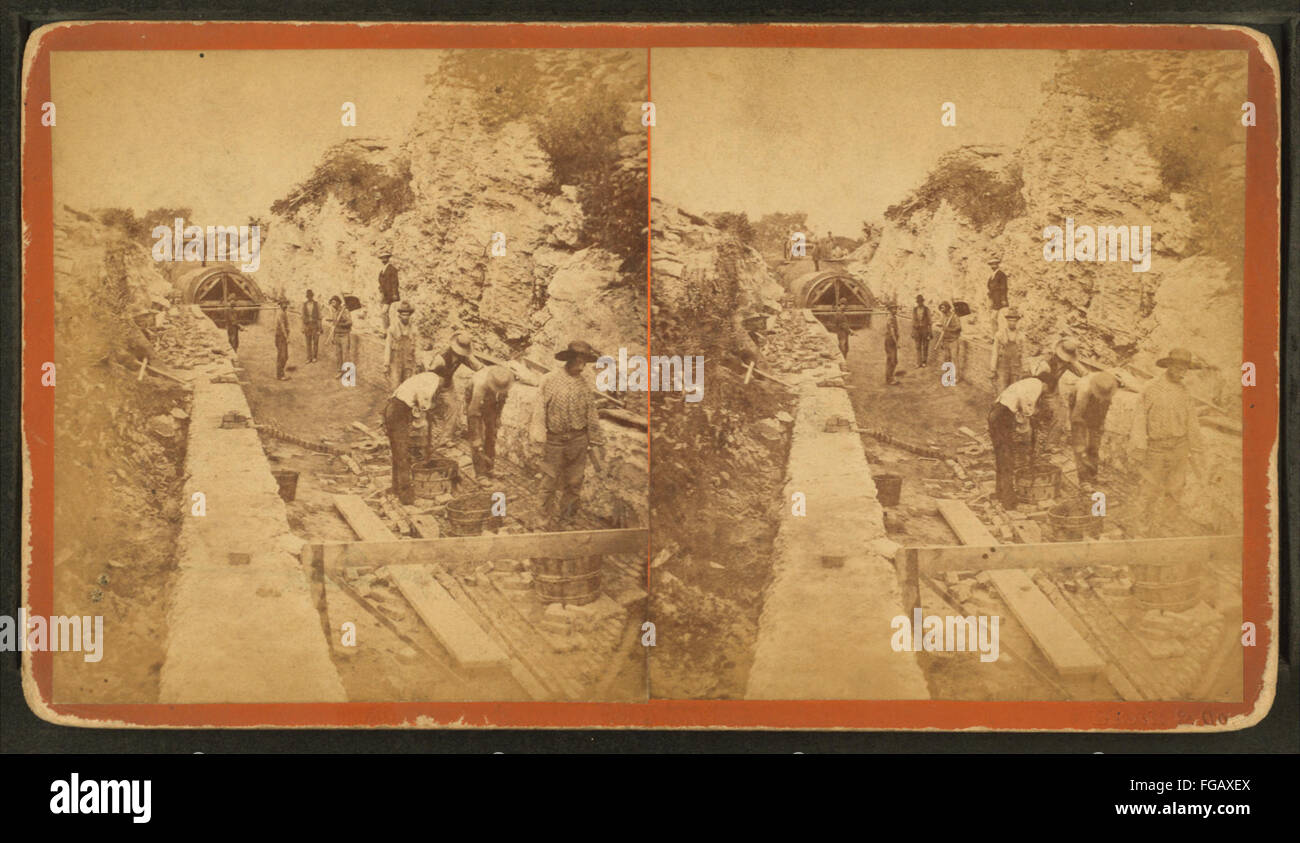 This stereoscopic image shows the Sudbury River Conduit at section 15 ...