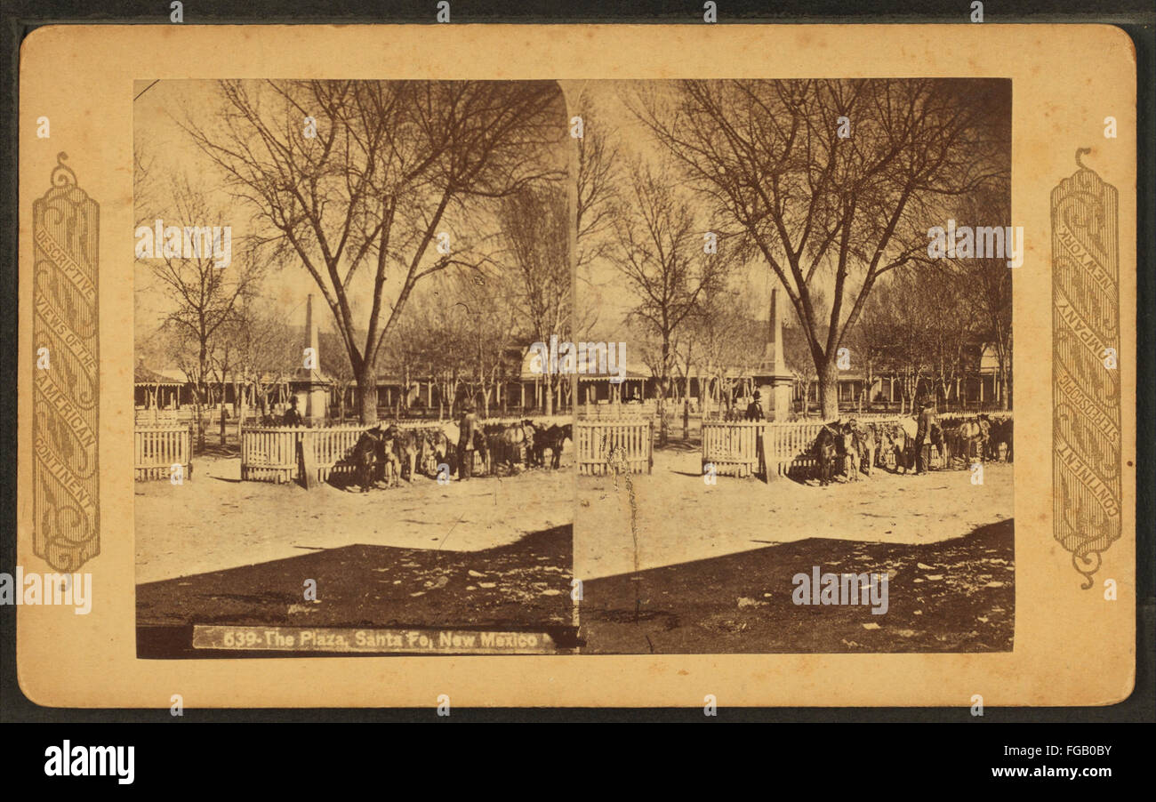 A photograph of the Plaza in Santa Fe, New Mexico, captured by the ...
