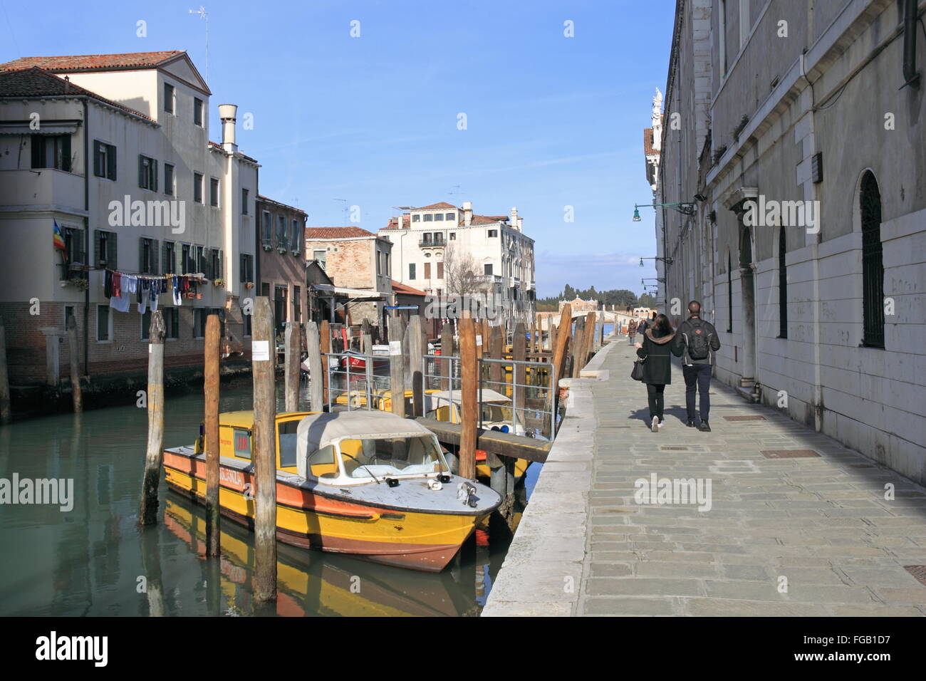 Ambulance Boats, Fondamenta dei Mendicanti, Rio dei Mendicanti, Castello, Venice, Veneto, Italy, Adriatic Sea, Europe Stock Photo