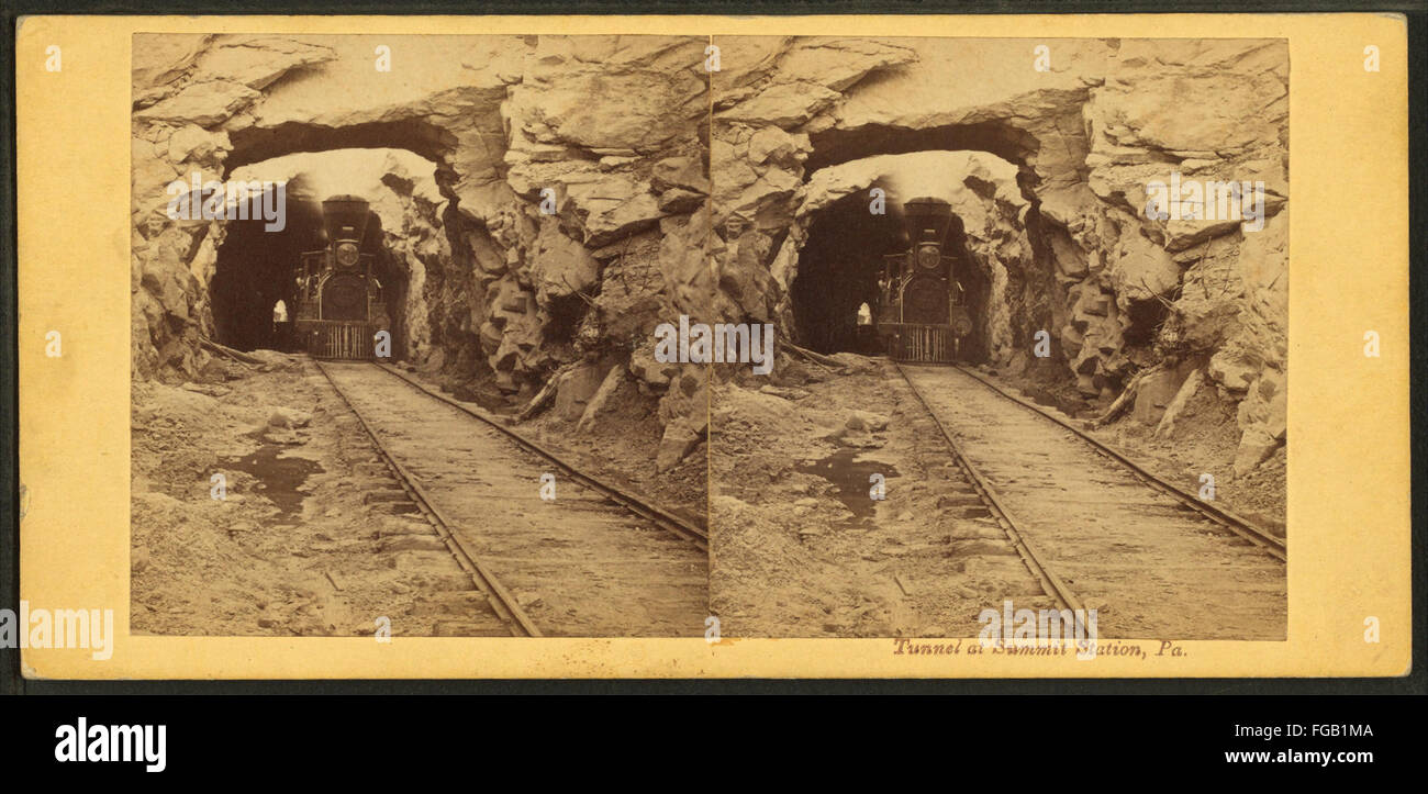 Tunnel at Summit Station, Pa, by Moran, John, 18311903 2 Stock Photo