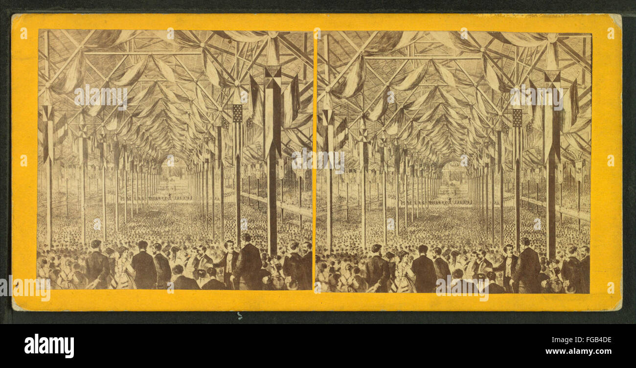 This stereoscopic view from Robert N. Dennis shows an audience filling ...