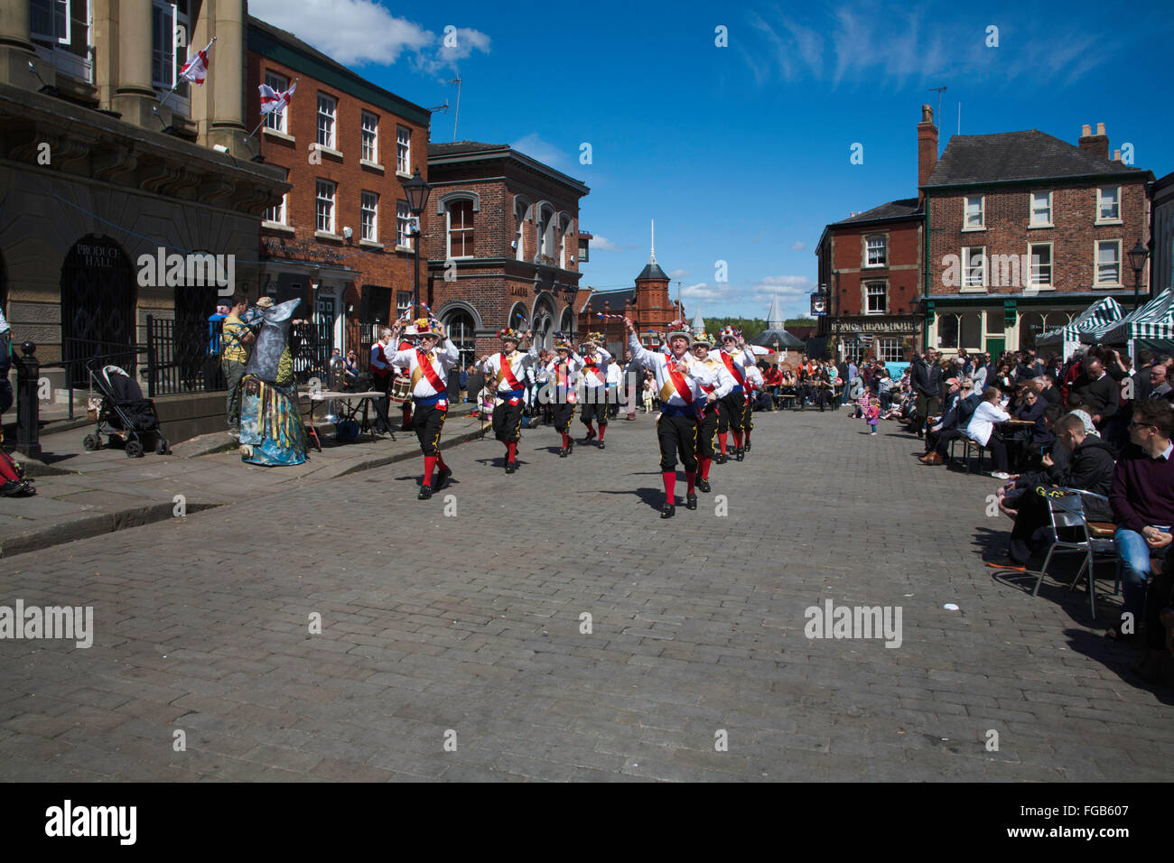The Manchester Morris Men Morris Dancing Group Stockport Folk Festival  2015 Stockport Cheshire England Stock Photo