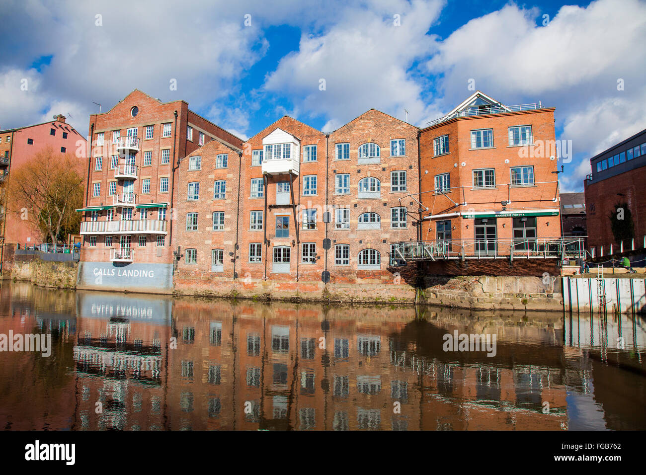 The Calls Landing, on the river Aire at Brewery Wharf at Leeds, Yorkshire Stock Photo