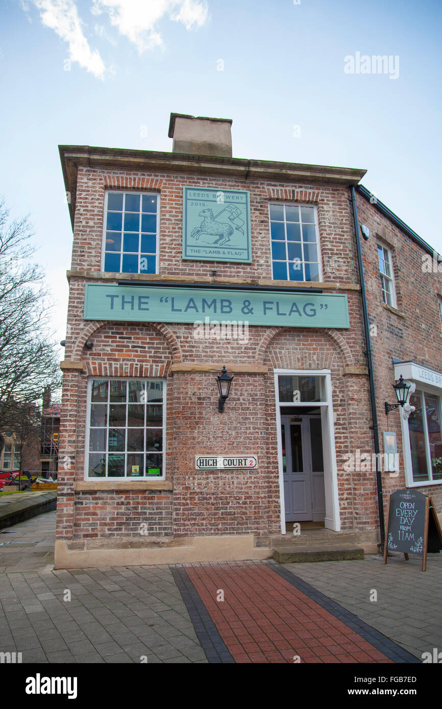 The Lamb and Flag pub, Church Row, Leeds, West Yorkshire, England Stock