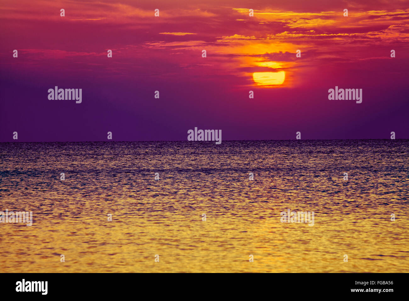 Sunrise over sea Stock Photo - Alamy