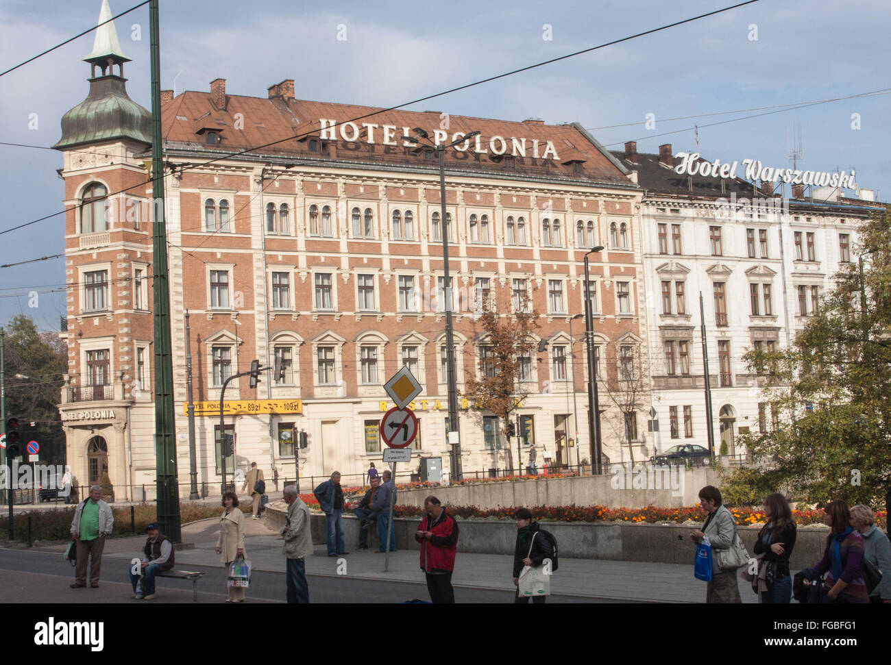 Hotel Polonia near main train station in Old Town of Krakow,Poland,Europe. Stock Photo