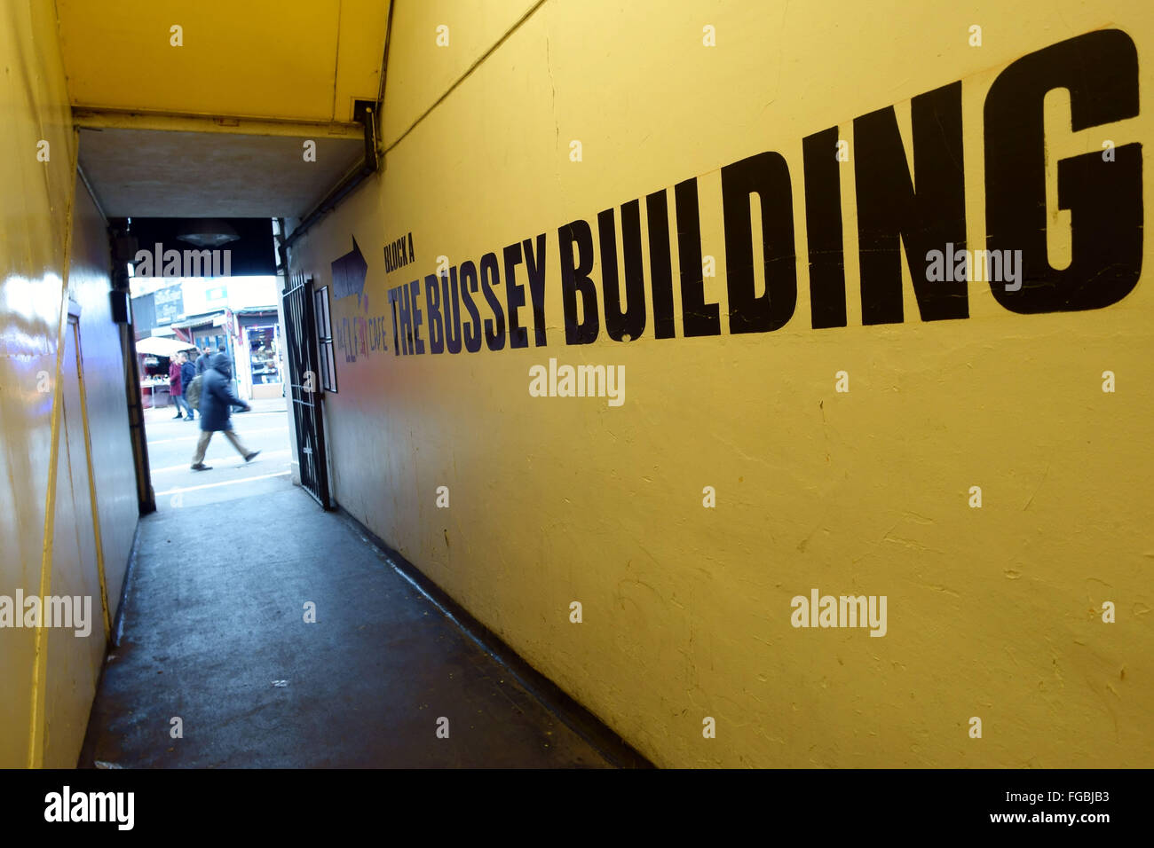 Entrance to the Bussey Building arts centre in Peckham, South London