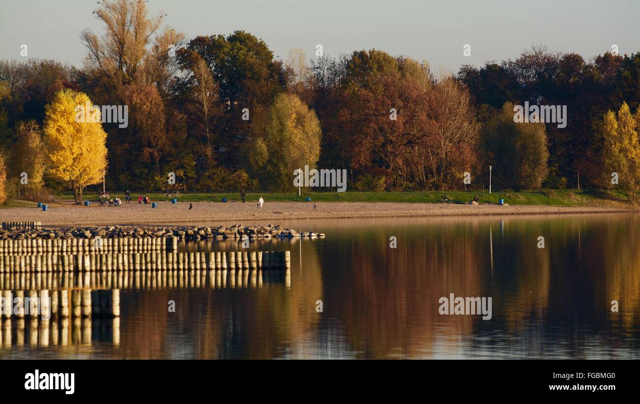 Reflection Of Trees In Lake During Autumn Stock Photo - Alamy