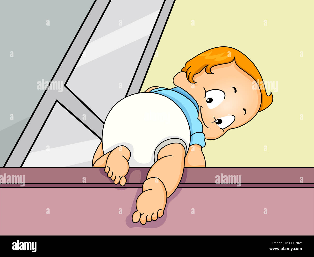 Baby boy crawling cartoon hi-res stock photography and images - Alamy