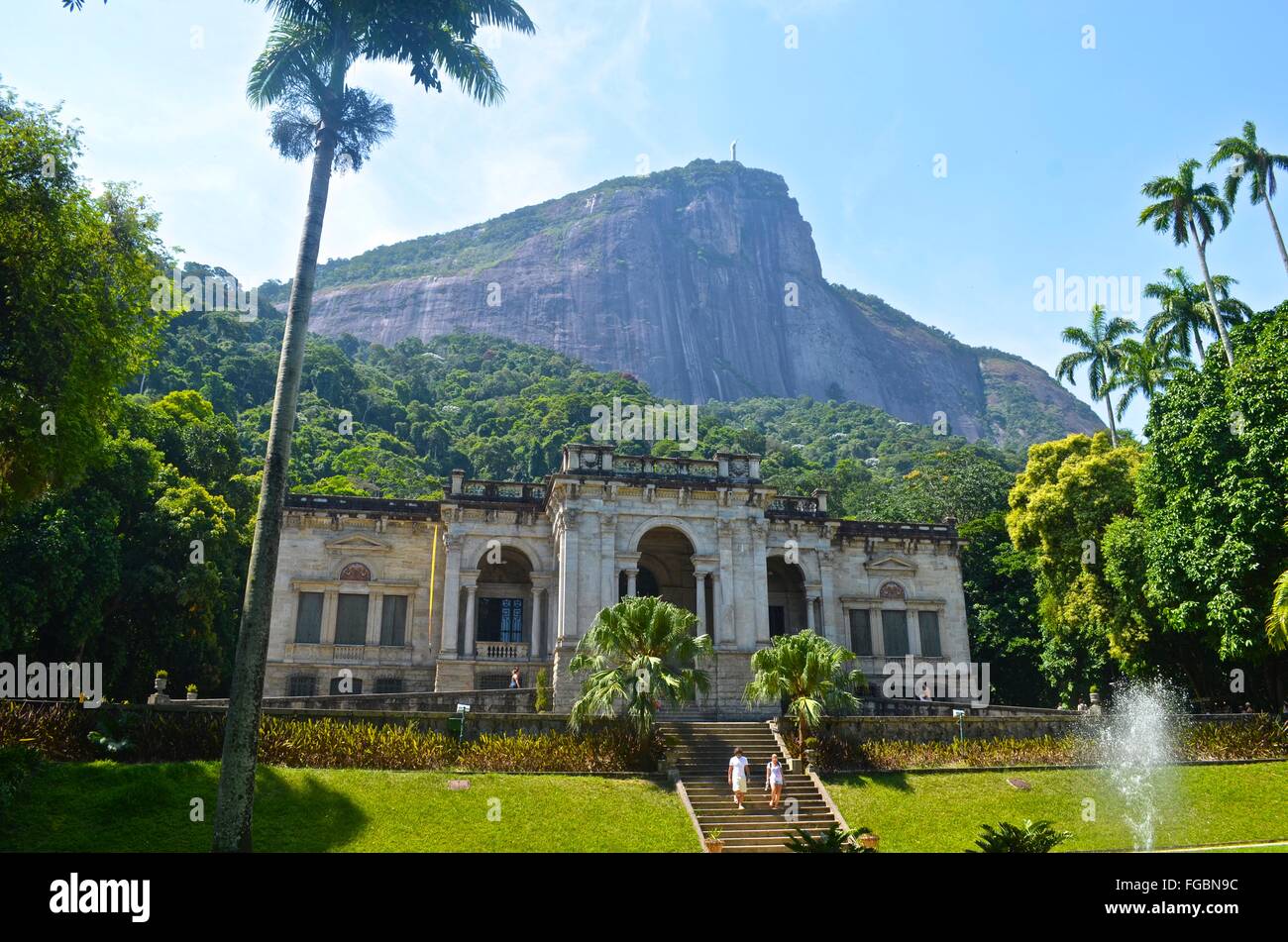 Parque Lage and the Corcovado, Rio de Janeiro, Brazil Stock Photo