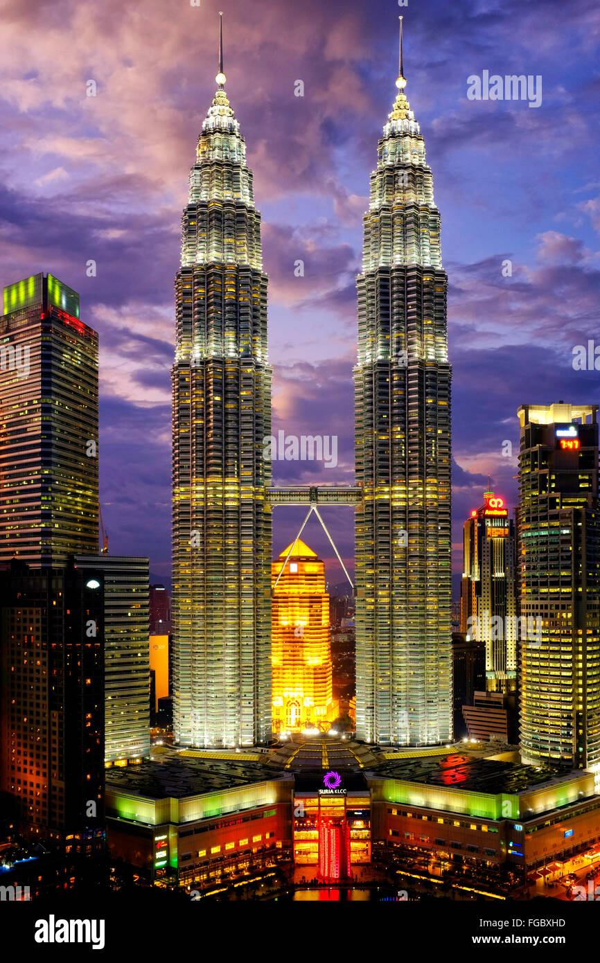 Petronas Towers in Kuala Lumpur, Malaysia Stock Photo