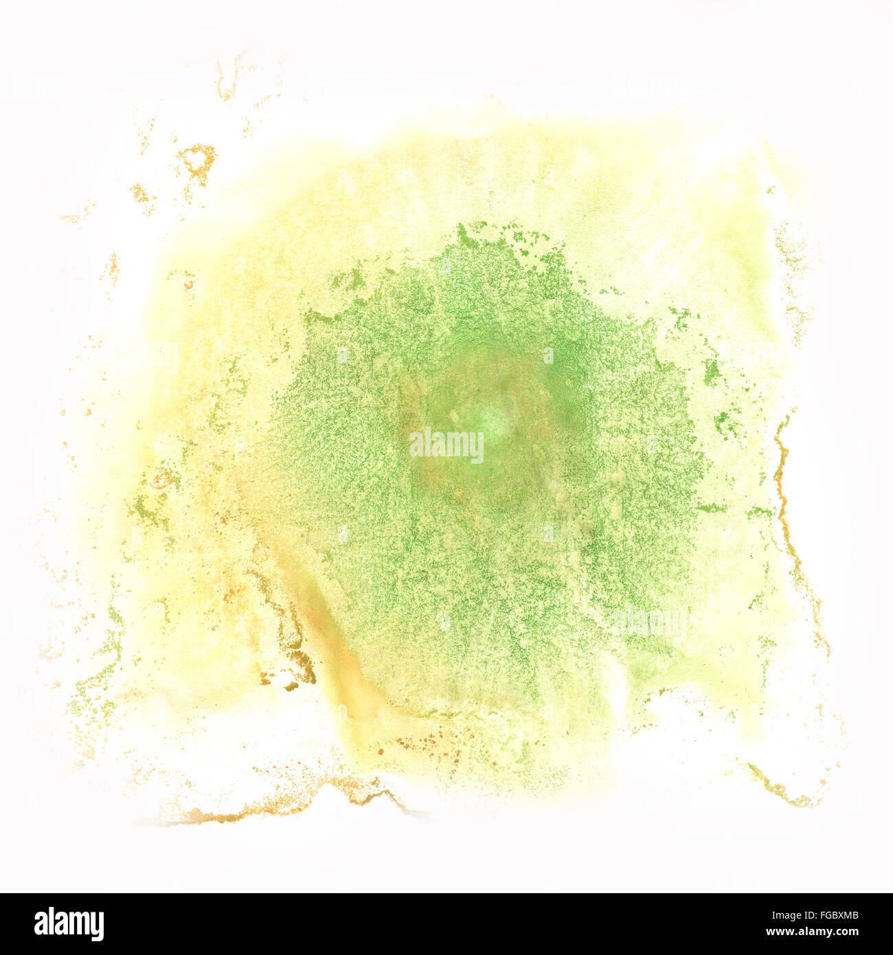ink splash abstract watercolor blot yellow green watercolour isolated ...
